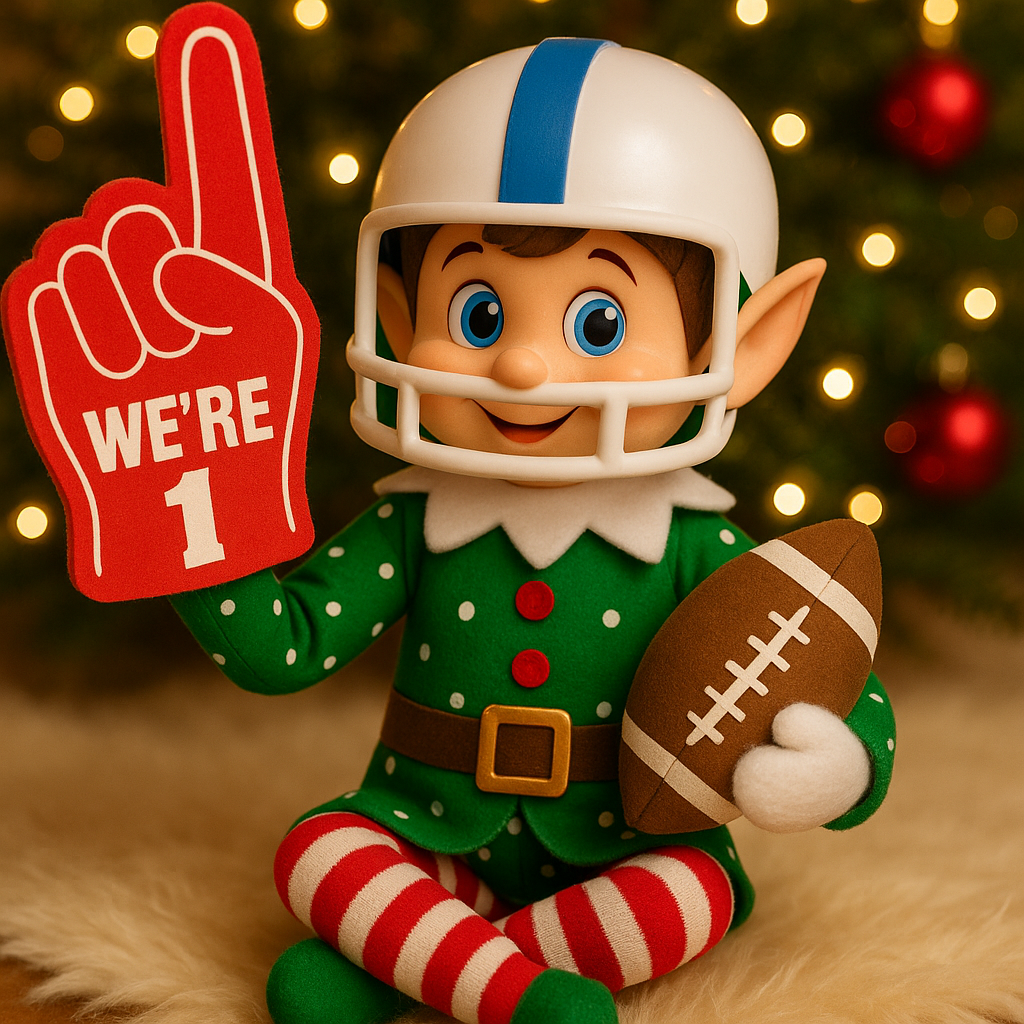 Elf Football Helmet - Festive Accessory for Holiday Fun