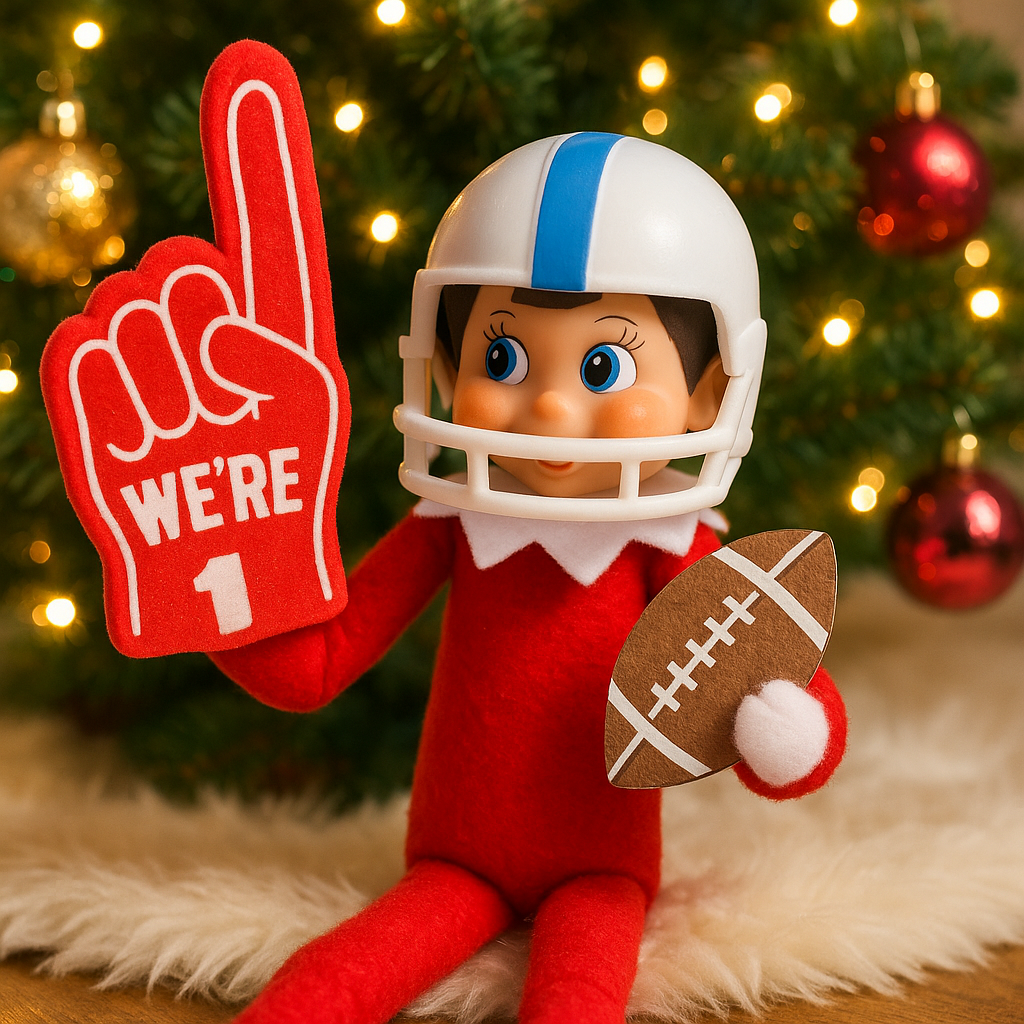 Elf Football Helmet - Festive Accessory for Holiday Fun