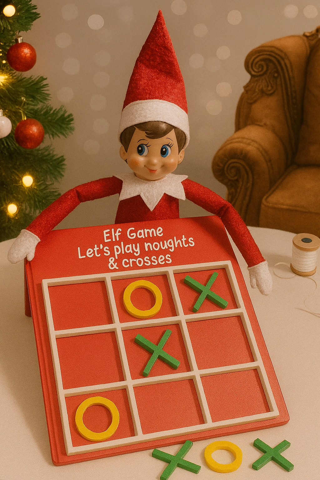 ELF Tic-Tac-Toe Game – Fun Holiday Activity for Kids